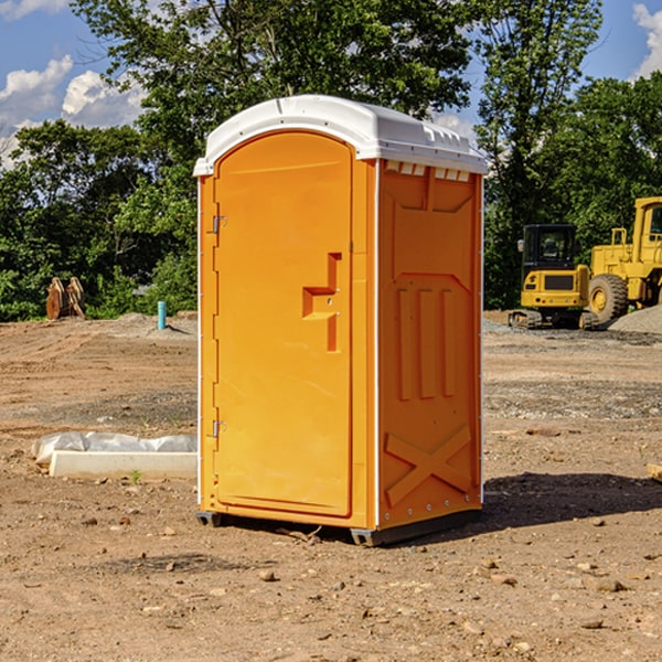 how often are the portable restrooms cleaned and serviced during a rental period in Hannah